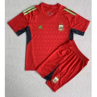 Argentinien Torwart Fußballbekleidung Auswärtstrikot Kinder WM 2022 Kurzarm (+ kurze hosen)